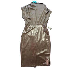 Express Blouson / Pencil Dress with Crocodile Print Midi Skirt